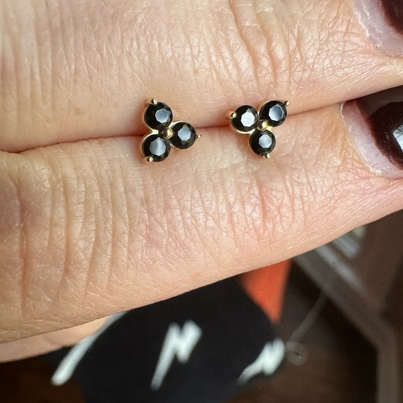 Rachel Lynn by Corri Lynn 14k Yellow Gold and Black Spinel Earrings. - Picture 4 of 6